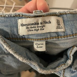 Abercrombie and Fitch ankle straight ultra high rise 16 long curve love jeans